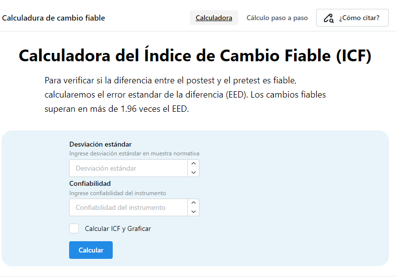 Calculadora del índice de cambio fiable